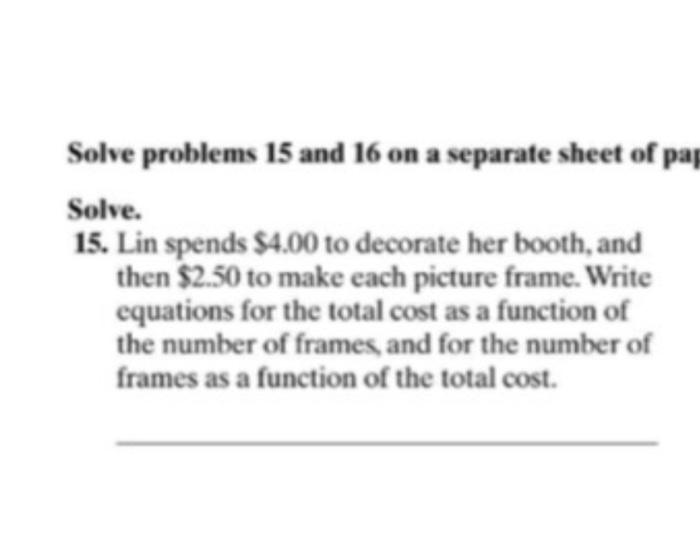 Solved Solve problems 15 and 16 on a separate sheet of pa | Chegg.com