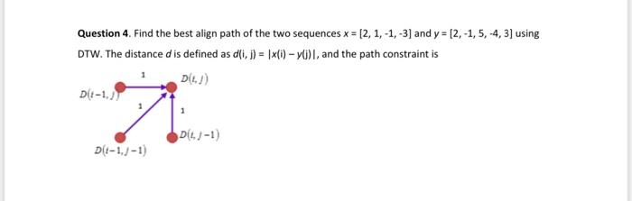 Solved Question 4. Find the best align path of the two | Chegg.com