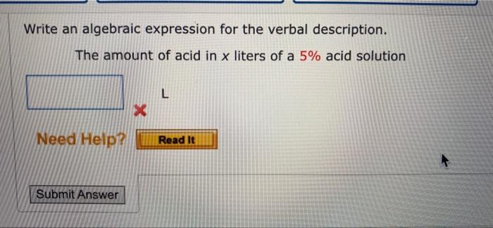 Solved Write an algebraic expression for the verbal | Chegg.com