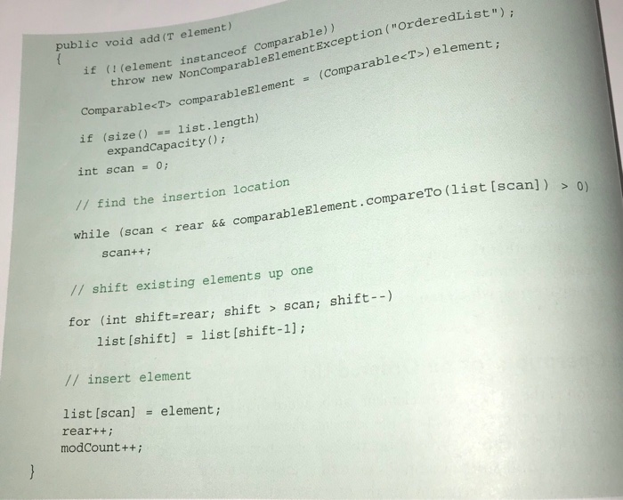 Write the code for the Orderedlist using linear | Chegg.com