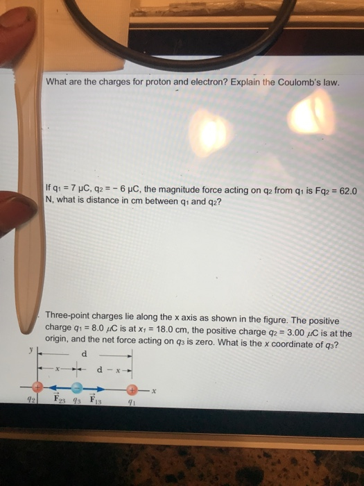 Solved What are the charges for proton and electron? Explain | Chegg.com