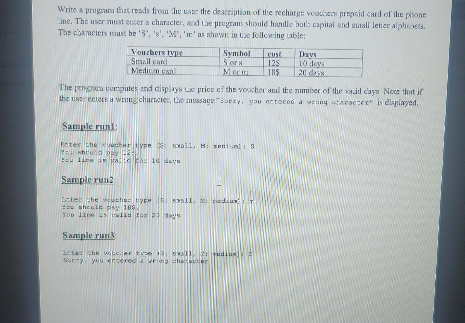 Solved Write a program that reads from the user the | Chegg.com