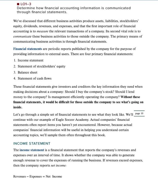 Solved P1-4A Below are incomplete financial statements for | Chegg.com