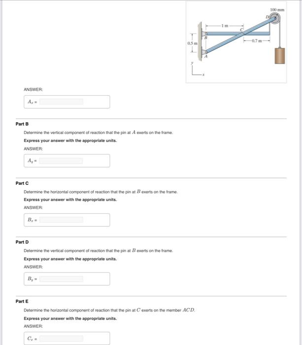 Solved Determine the horizontal component of reaction that | Chegg.com