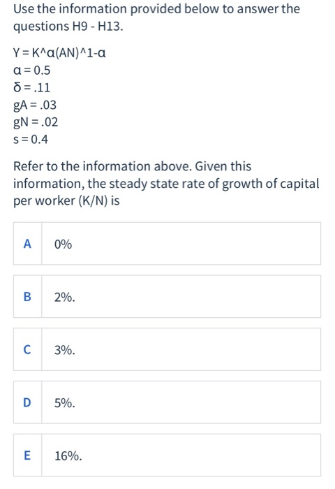 Solved Use The Information Provided Below To Answer The | Chegg.com