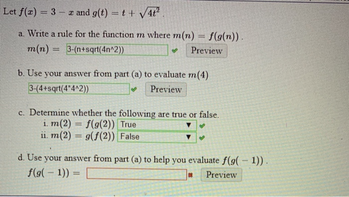 Let F X 3 X And G T T 4t A Write A Rule Chegg Com