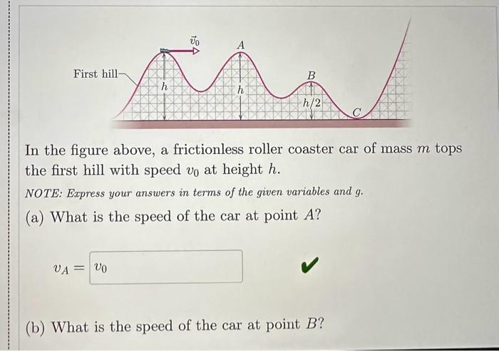 Solved In the figure above a frictionless roller coaster Chegg