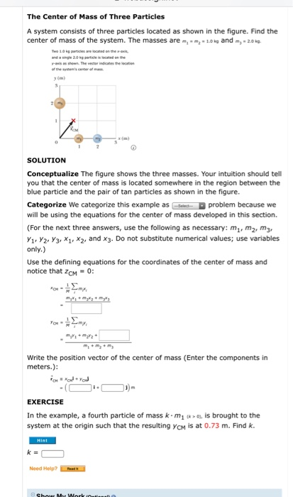 Solved The Center of Mass of Three Particles A system | Chegg.com