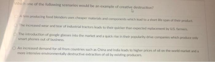 Solved Which one of the following scenarios would be an | Chegg.com