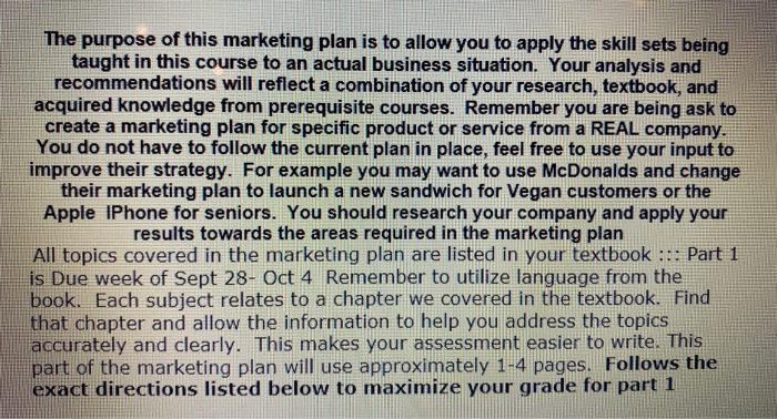 Solved I just need help to choose a new marketing plan for | Chegg.com