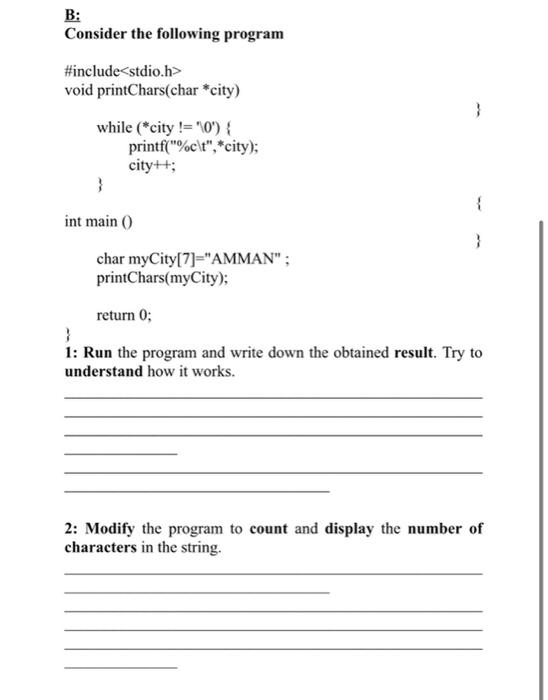 Solved B: Consider the following program \#include> void | Chegg.com