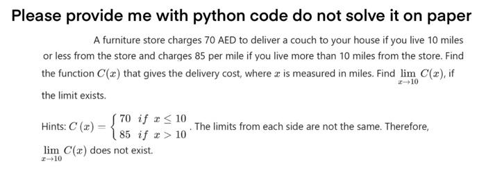 Solved Please provide me with python code do not solve it on | Chegg.com