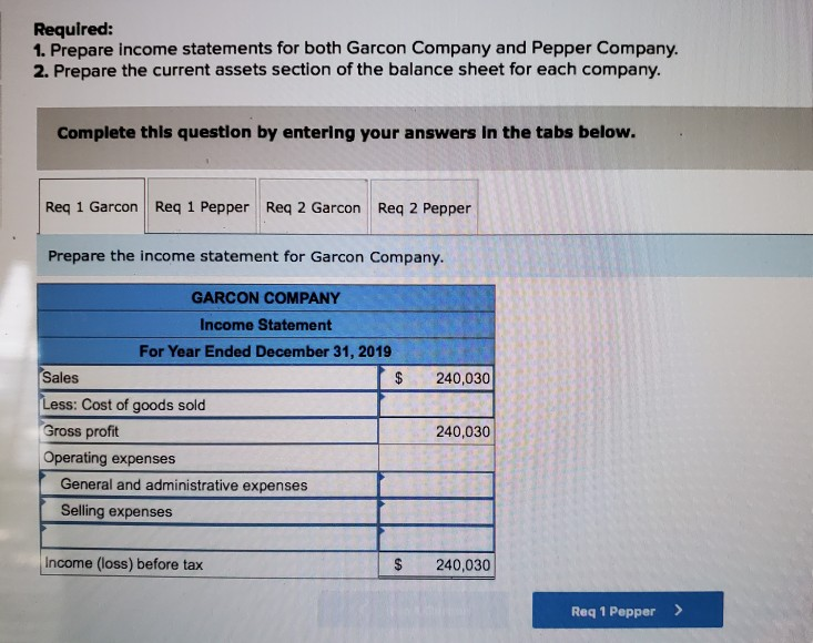 Solved Required 1 Prepare Income Statements For Both Chegg