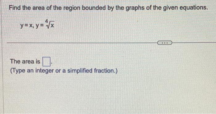 Solved Find the area of the region bounded by the graphs of | Chegg.com