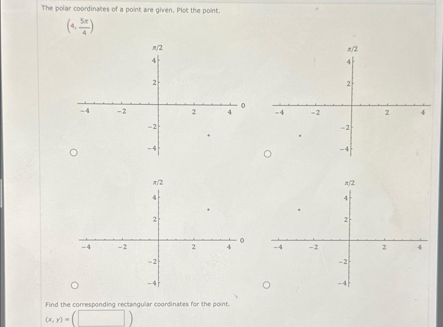 Solved The polar coordinates of a point are given. Plot the | Chegg.com