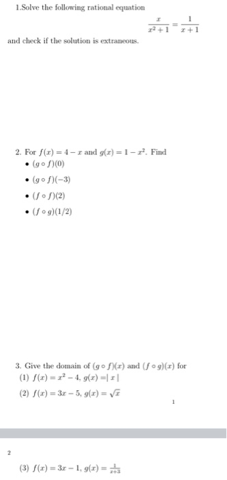Solved 1.Solve the following rational equation 1 + and check | Chegg.com