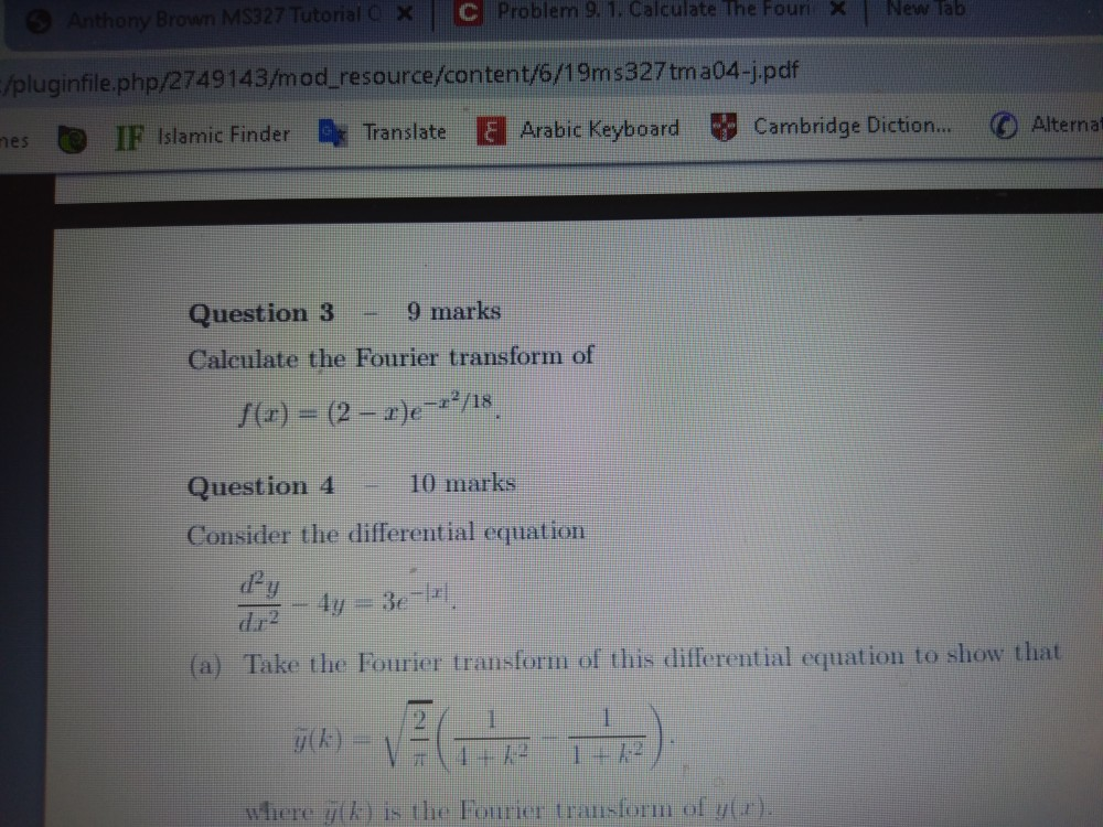 Anthony Brown Ms327 Tutorial X C Problem 9 1 Cal Chegg Com