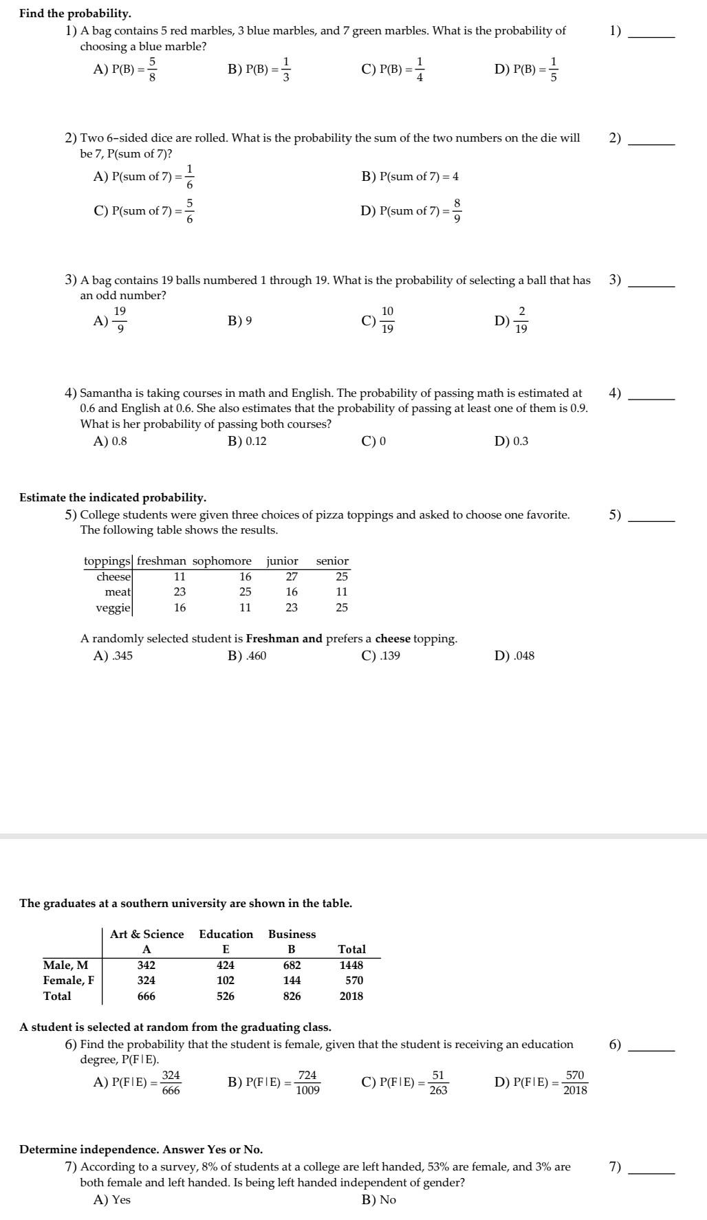 Solved Find the probability. 1) A bag contains 5 red | Chegg.com