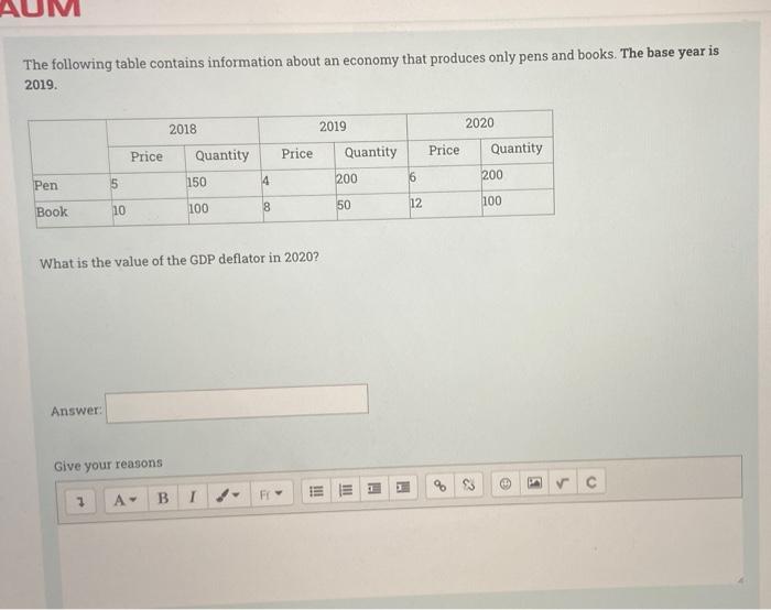 Solved The following table contains information about an | Chegg.com