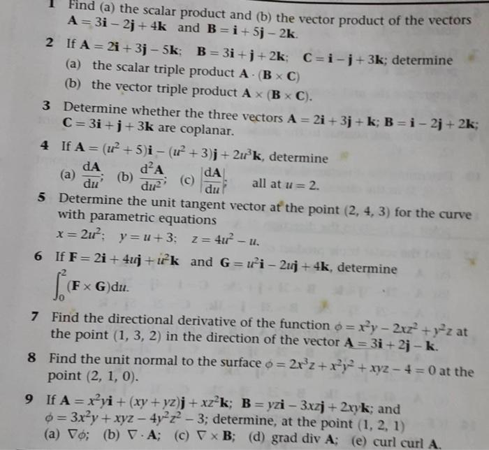 Solved Find (a) The Scalar Product And (b) The Vector | Chegg.com