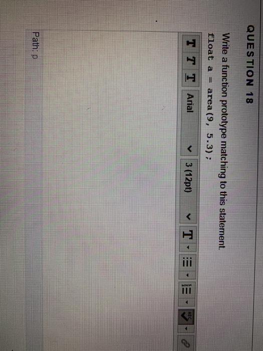 Solved QUESTION 18 Write a function prototype matching to | Chegg.com