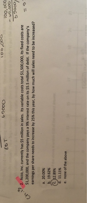 Solved EBT 65000 100,000 100,000 - 65,600 35000/ 2. Acco, | Chegg.com