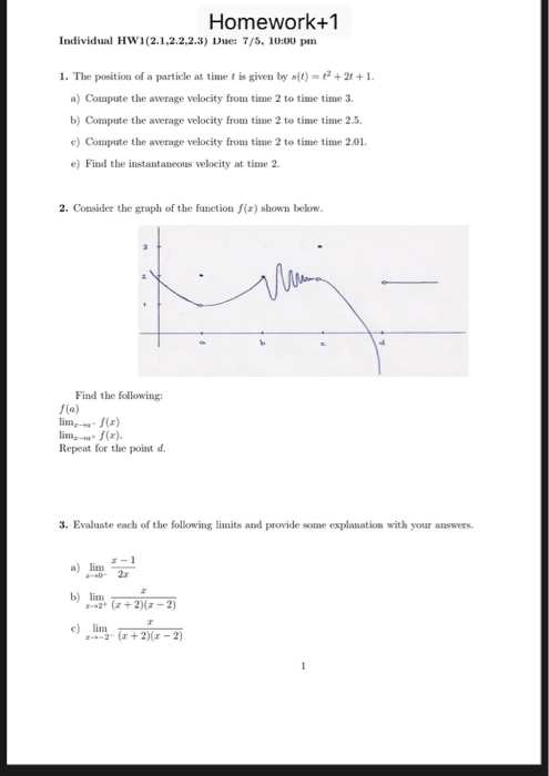 Solved Homework+1 Individual HW1(2.1.2.2.2.3) Due: 7/5, | Chegg.com
