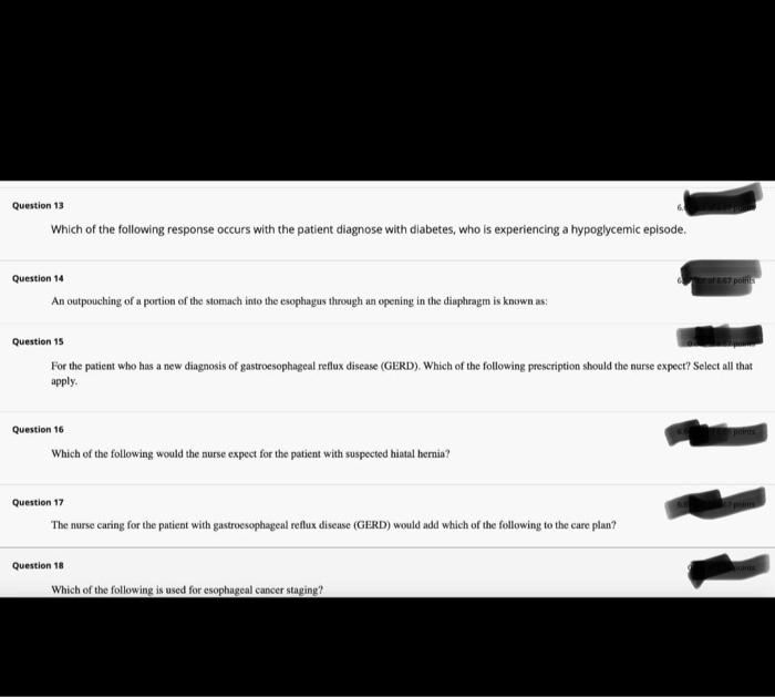 Solved Question 13 Which of the following response occurs | Chegg.com