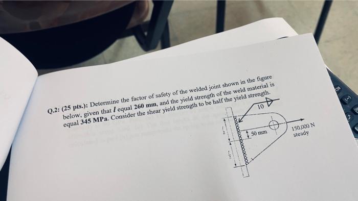 Solved Q.2: (25 pts.): Determine the factor of safety of the | Chegg.com
