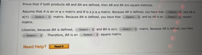 Solved Prove that if both products AB and BA are defined, | Chegg.com