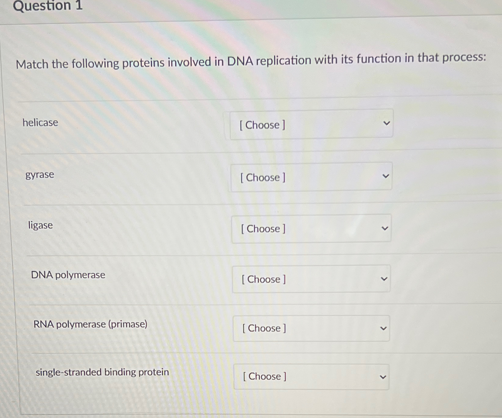 Solved Question 1Match the following proteins involved in