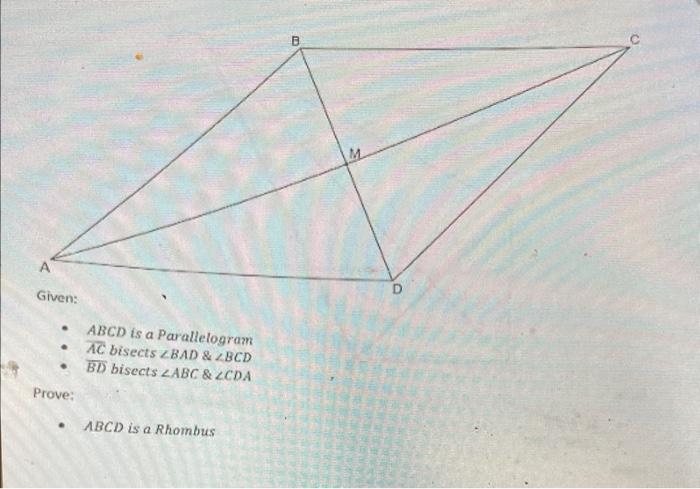 Solved - Abcd Is A Parallelogram - Ac Bisects ∠bad&∠bcd - Bd 