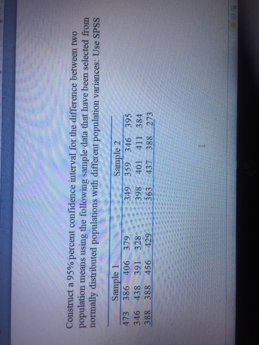 Solved Construct a 95% percent confidence interval for the | Chegg.com
