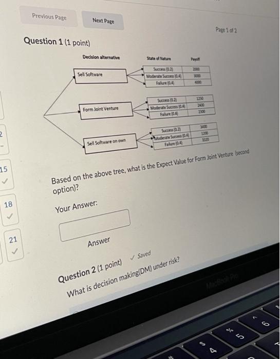 Solved Previous Page Next Page Page 12 Question 1 (1 point) | Chegg.com