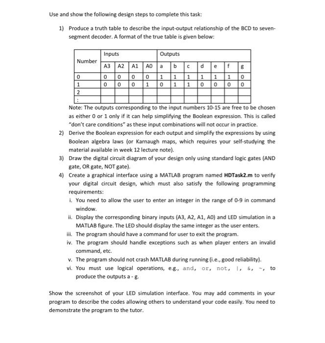 Solved The seven-segment LED (Light Emitting Diode) or LCD | Chegg.com