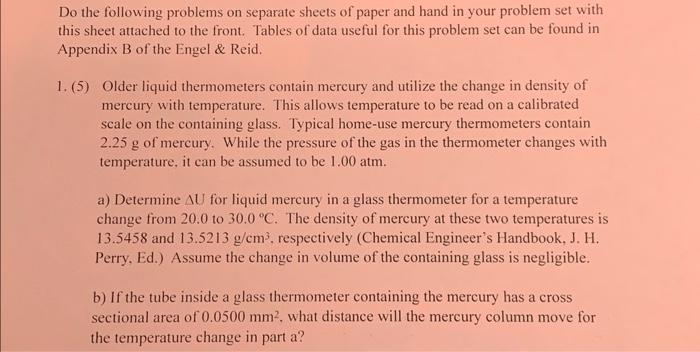 Solved Do the following problems on separate sheets of paper | Chegg.com