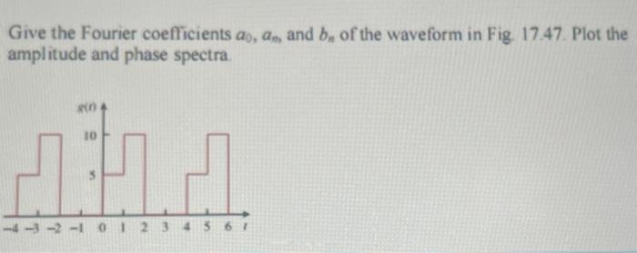 Solved Give the Fourier coefficients a0,an, and bn of the | Chegg.com