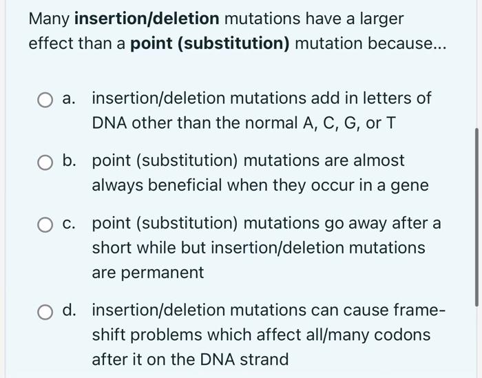 deletion mutation effects