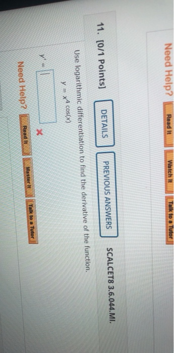 Solved Need Help? Read It Watch It Talk to a Tutor SCALCET8 | Chegg.com