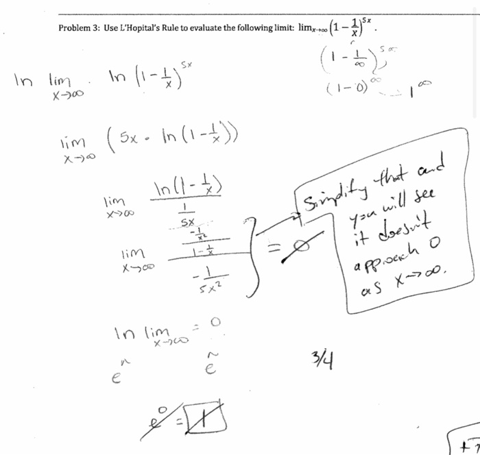 Solved Problem 3 Use L Hopital S Rule To Evaluate The Fo Chegg Com