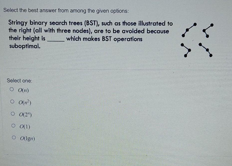 Solved Select The Best Answer From Among The Given Options: | Chegg.com