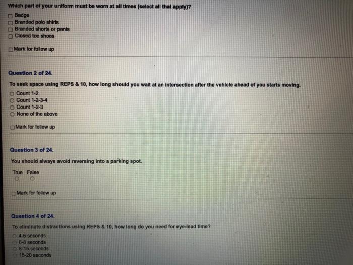 Solved Which part of your uniform must be worn at all times