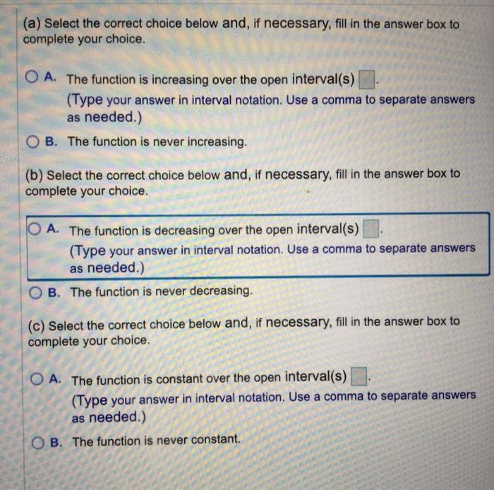 Solved (a) Select the correct choice below and, if | Chegg.com