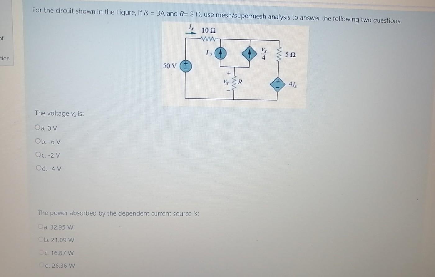 Solved For the circuit shown in the Figure, if Is = 3A and | Chegg.com
