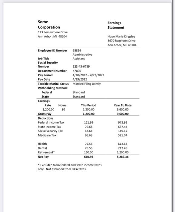 Solved Paystub Mistakes Assignment New Employees Rely On The | Chegg.com