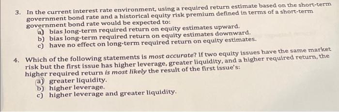 Solved 3. In the current interest rate environment, using a | Chegg.com