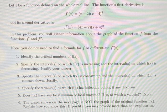 Solved Let f be a function defined on the whole real line. | Chegg.com