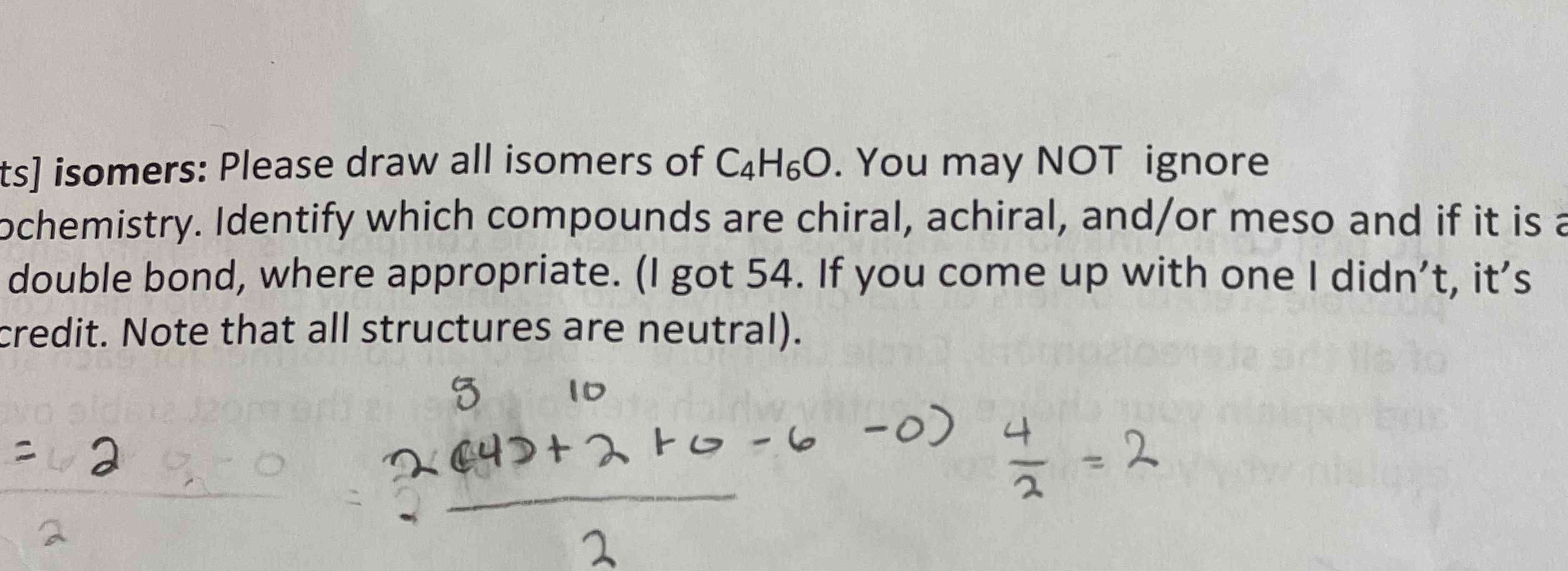 Solved ts] ﻿isomers: Please draw all isomers of C4H6O. ﻿You | Chegg.com