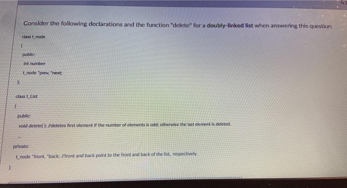 Consider the following declarations and the function | Chegg.com