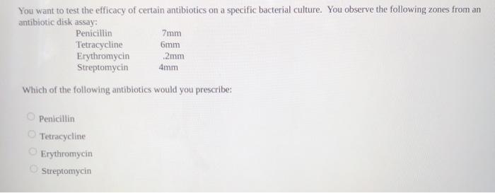 Solved 7mm 6mm You want to test the efficacy of certain | Chegg.com